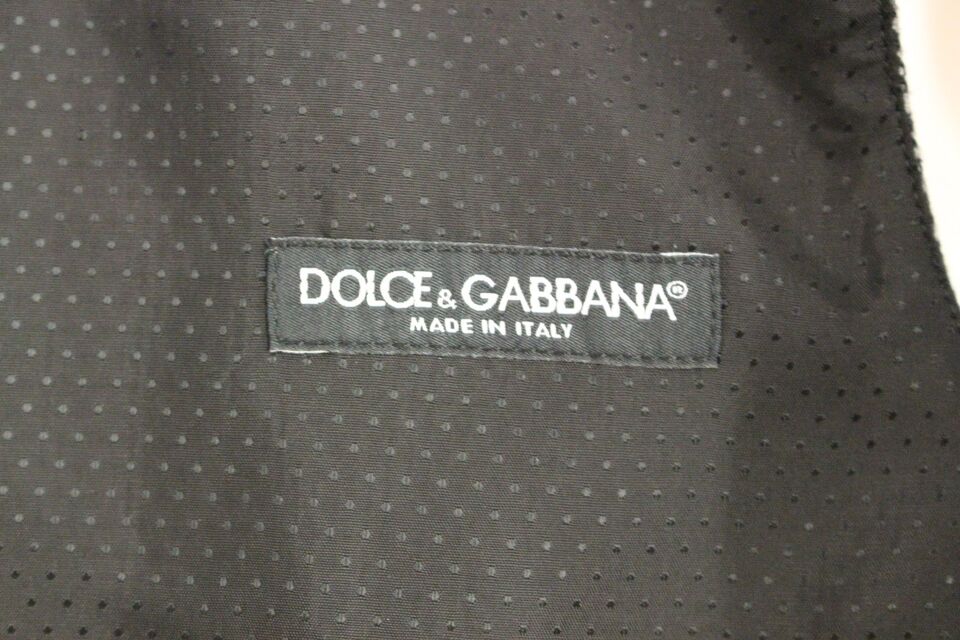 Gray Dolce & Gabbana dress vest crafted with 95% cotton, 3% silk, 2% polyester