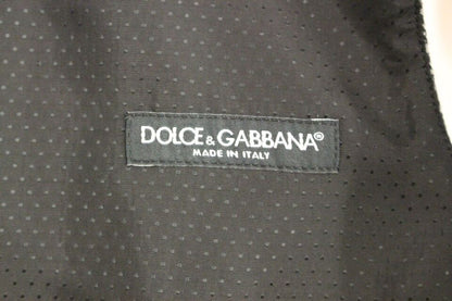 Gray Dolce & Gabbana dress vest crafted with 95% cotton, 3% silk, 2% polyester