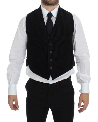 Dolce & Gabbana Elegant Black Manchester Dress Vest crafted from luxurious 100% cotton