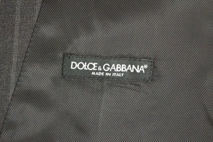 Luxurious Dolce & Gabbana Gray Striped Vest, 100% Wool and Made in Italy for Timeless Style