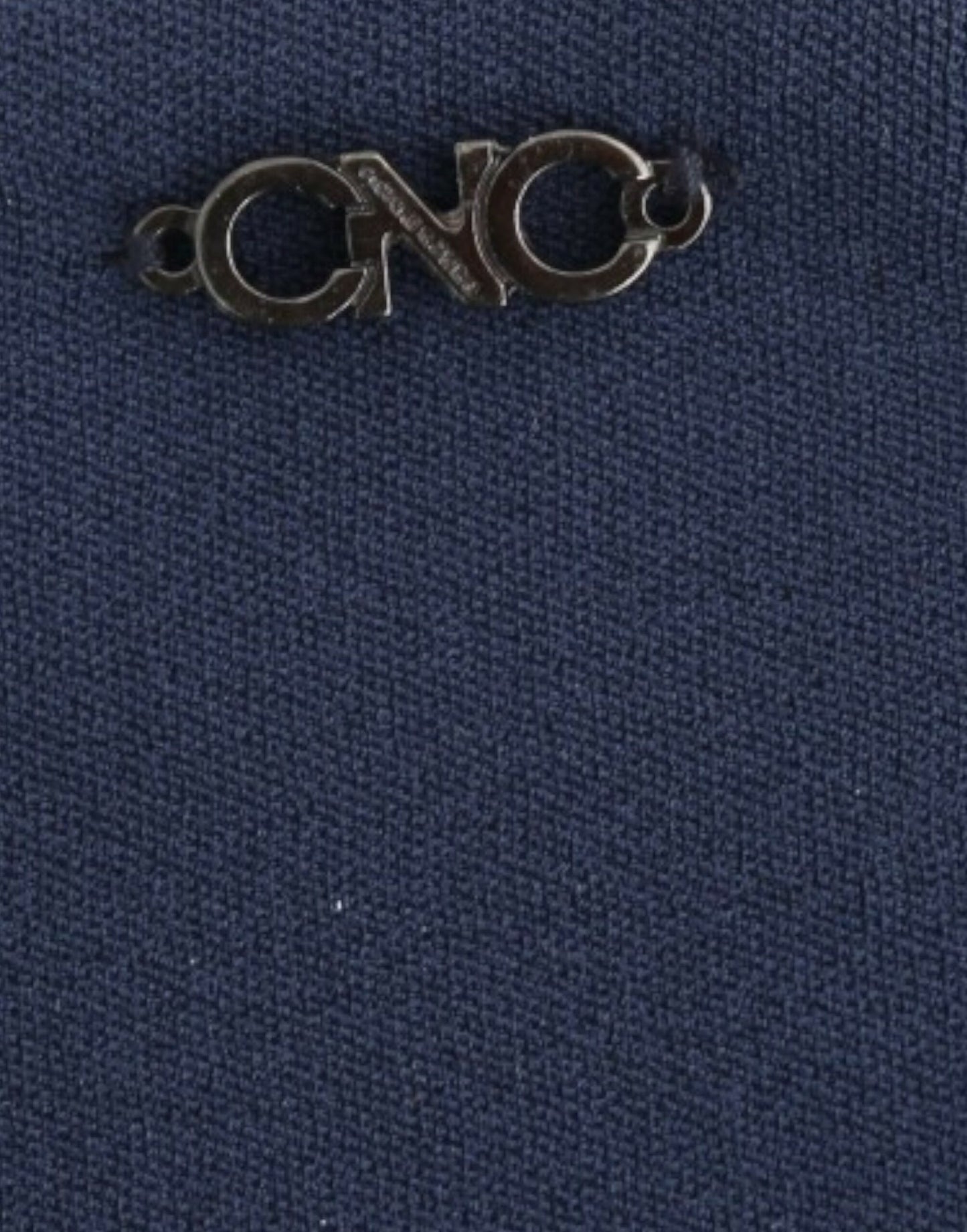 Distinctive Costume National logo details embellish the blue mini skirt