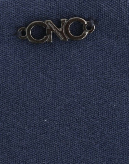 Distinctive Costume National logo details embellish the blue mini skirt