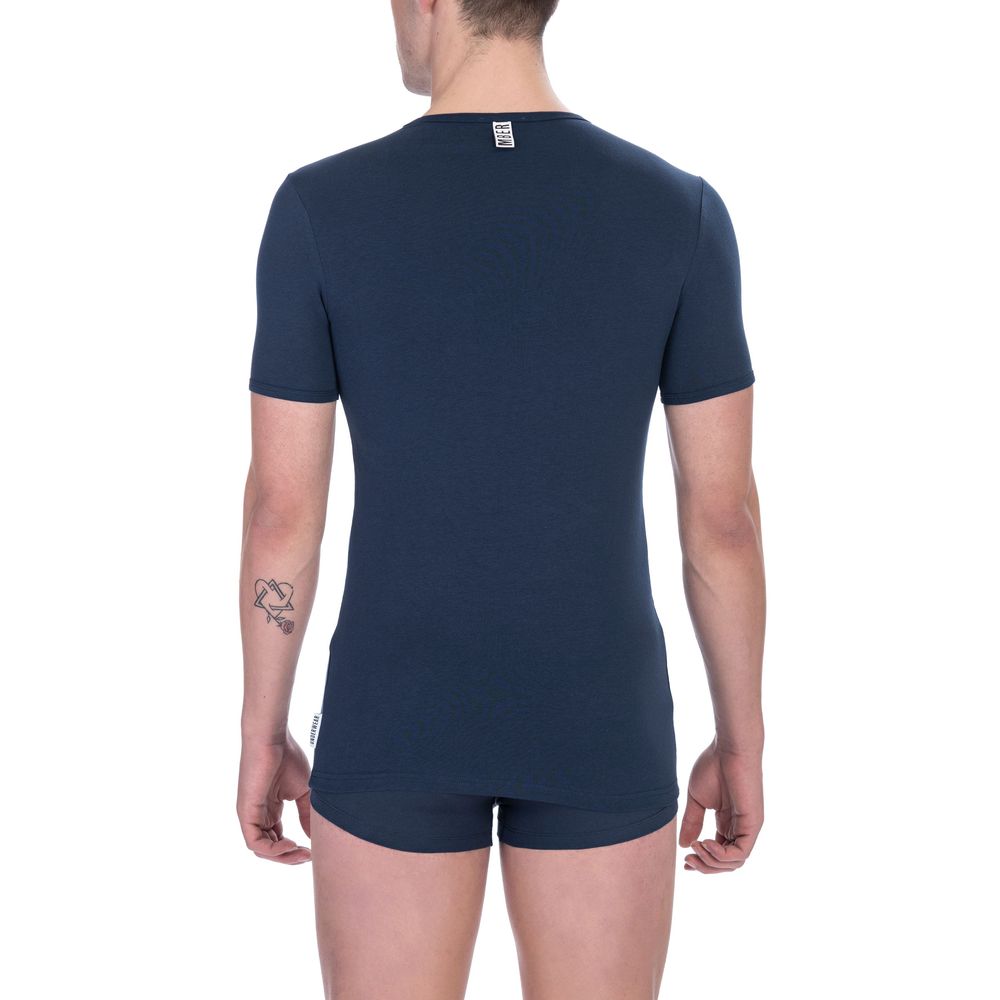 Bikkembergs Army Cotton Men T-Shirt in Olive Green with Logo Print