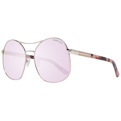 Marciano by Guess Rose Gold Women Sunglasses with oval rose lenses and mirrored effect