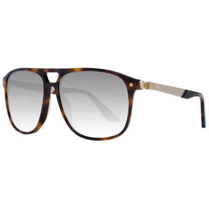 Brown square men sunglasses with full-rim plastic frame and gradient lenses