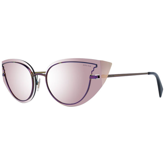 Stylish purple women sunglasses with police logo and UV protection