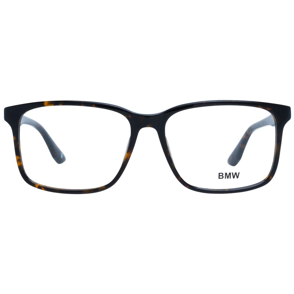 Brown plastic frames for men, with demo plastic lenses and spring hinge
