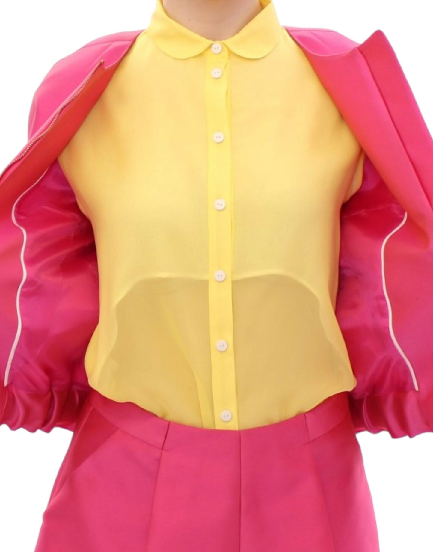 Elegant pink silk blend jacket with a tailored fit and high-quality craftsmanship