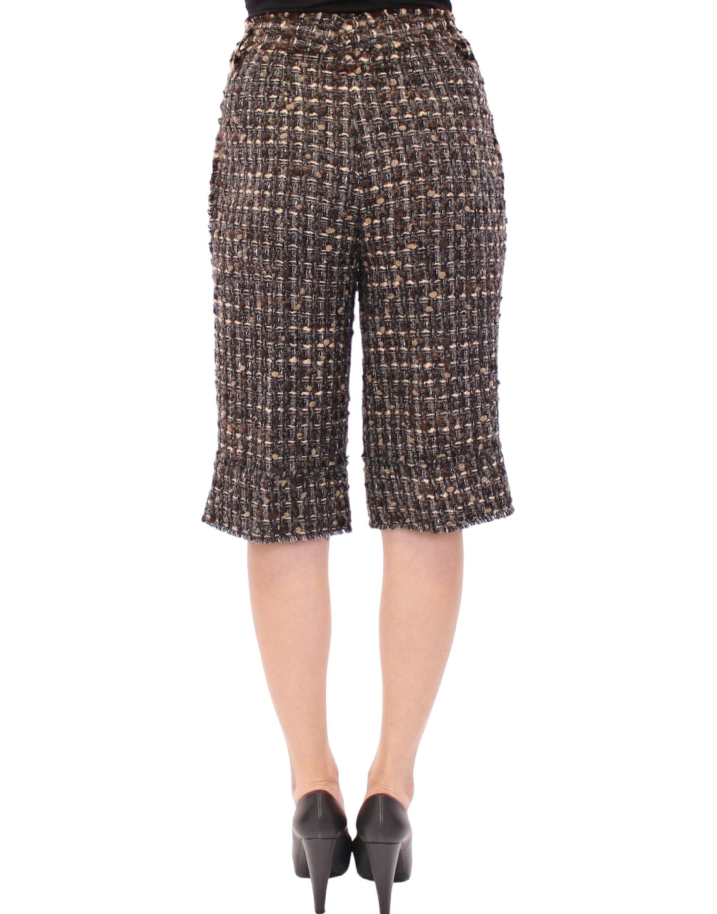  Luxury Multicolor Wool Blend Shorts from Dolce & Gabbana's MainLine Collection with Original Tags 