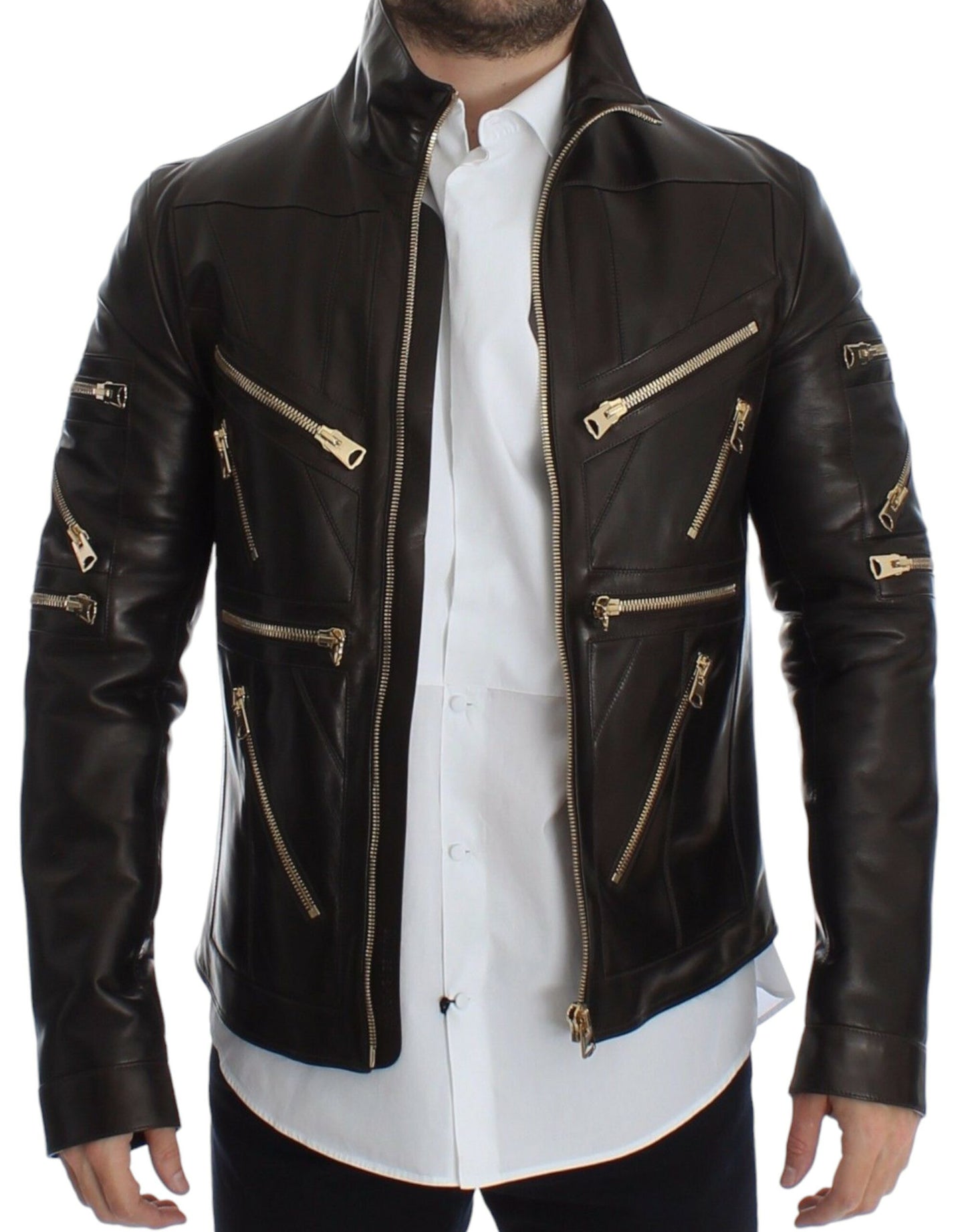 Elegant Italian Leather Jacket with Refined Aesthetic and Premium Comfort