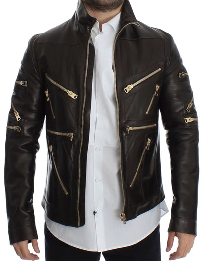 Elegant Italian Leather Jacket with Refined Aesthetic and Premium Comfort