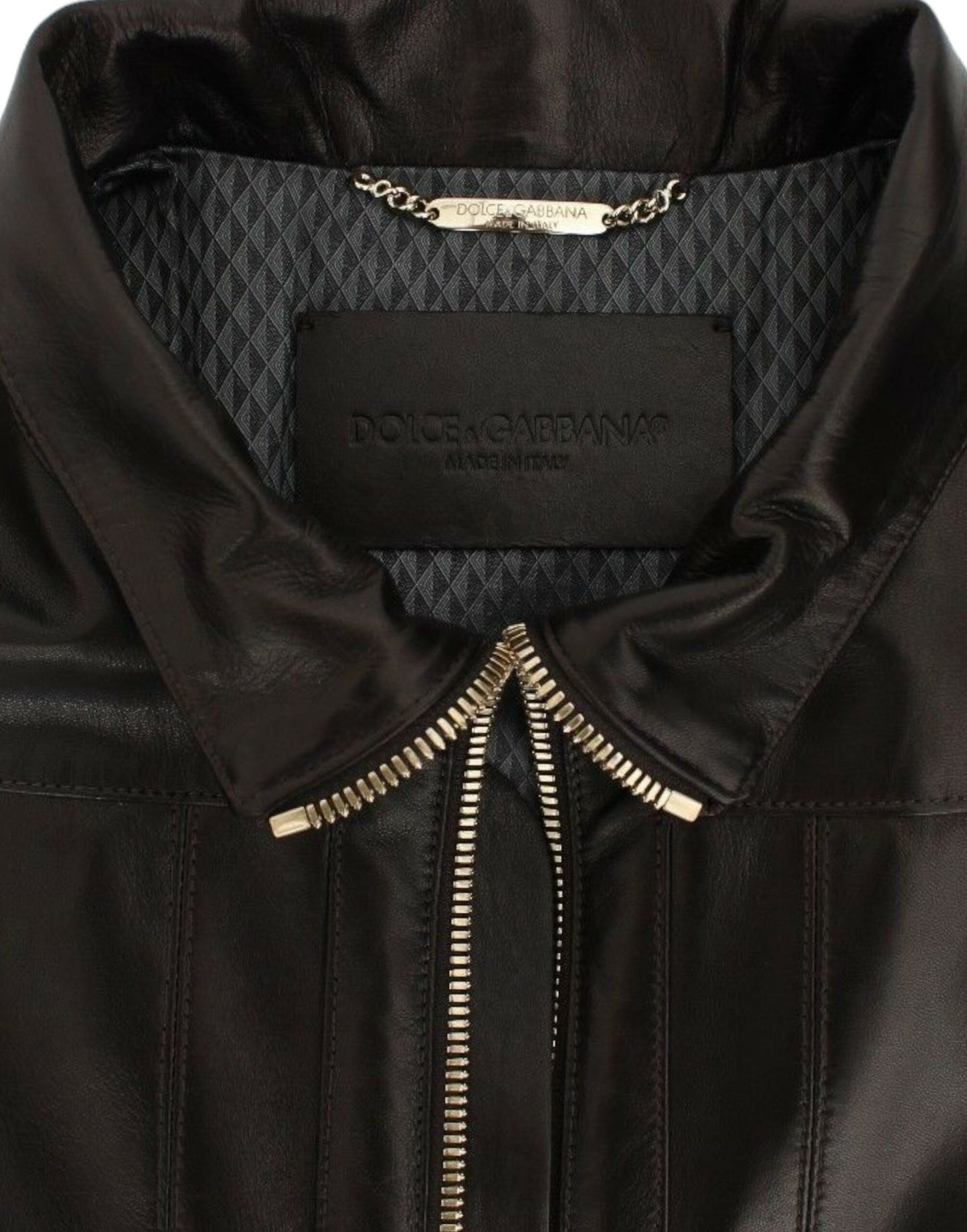 Sumptuous Brown Lambskin Leather Jacket with Exquisite Gold Metal Detailing and Impeccable Fitting