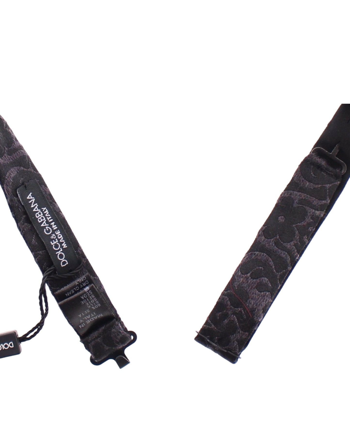 Elegant black and gray paisley design on a silk-wool blend material