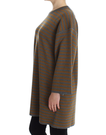 Luxurious Italian craftsmanship in a chic yellow and gray striped pattern