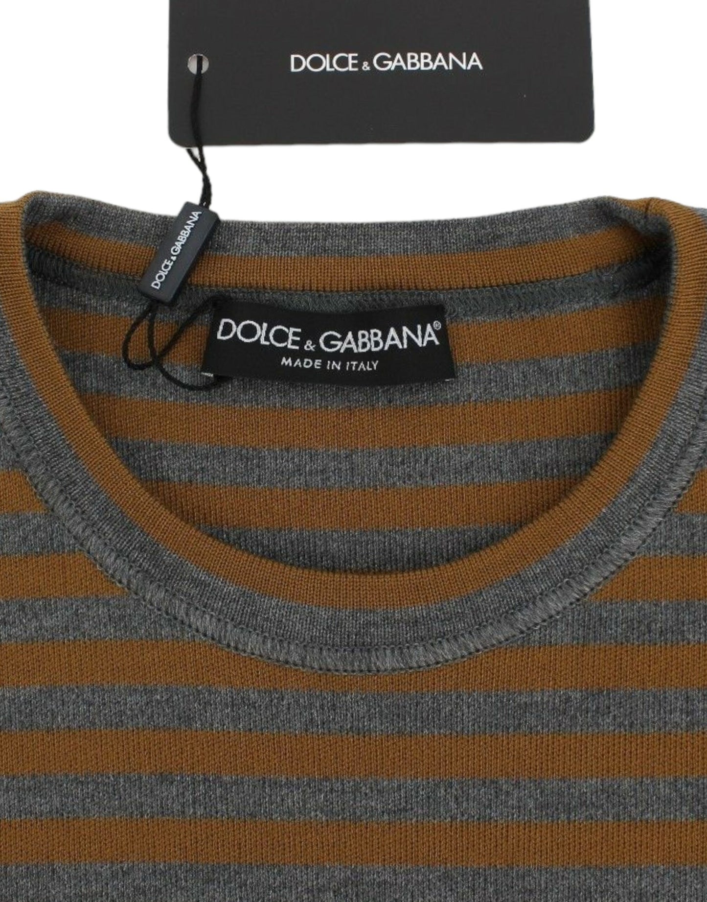 Yellow and gray striped sweater for luxury and style enthusiasts