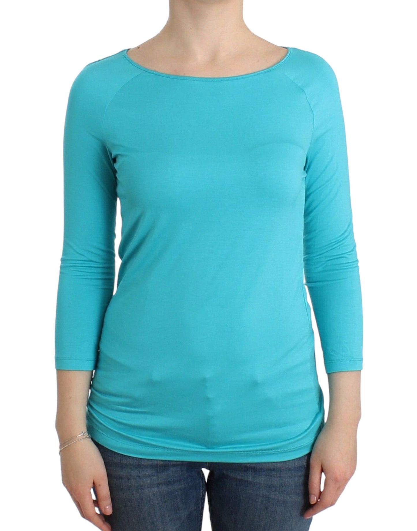 Ermanno Scervino Elegant Blue Modal Blend Top from Italy