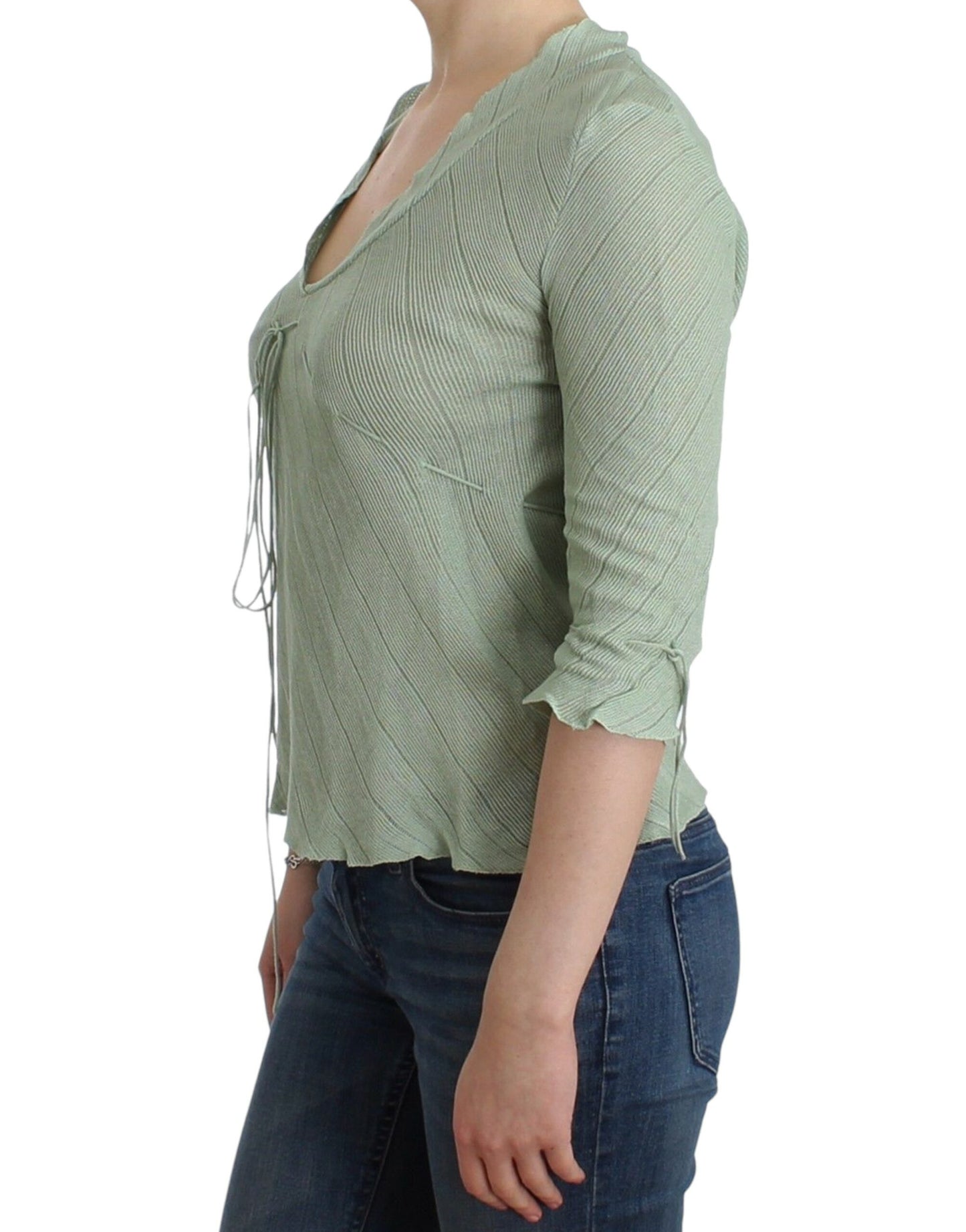 New with tags, 100% cotton green knit top from Ermanno Scervino