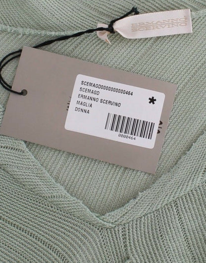 Sophisticated green knit top from Ermanno Scervino, made in Italy