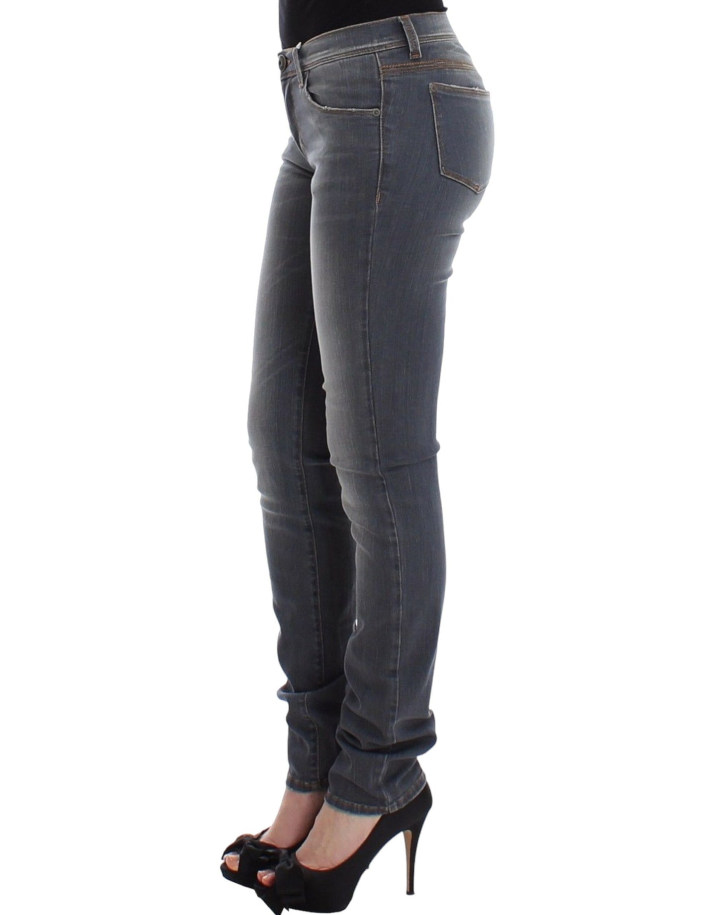 Ermanno Scervino Chic Gray Slim-Fit Skinny Jeans with elegant and modern design