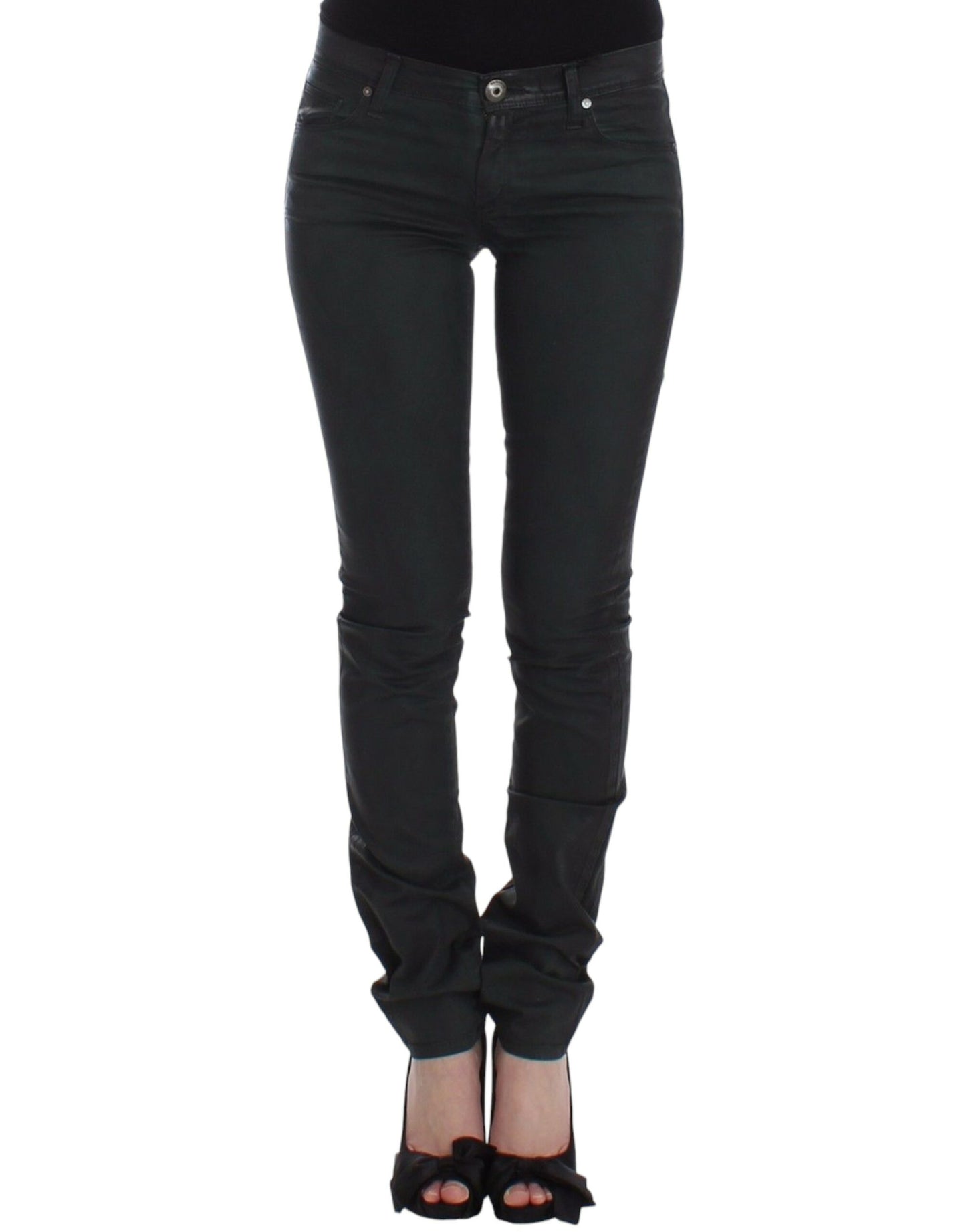 Ermanno Scervino dark green slim fit jeans with subtle logo details