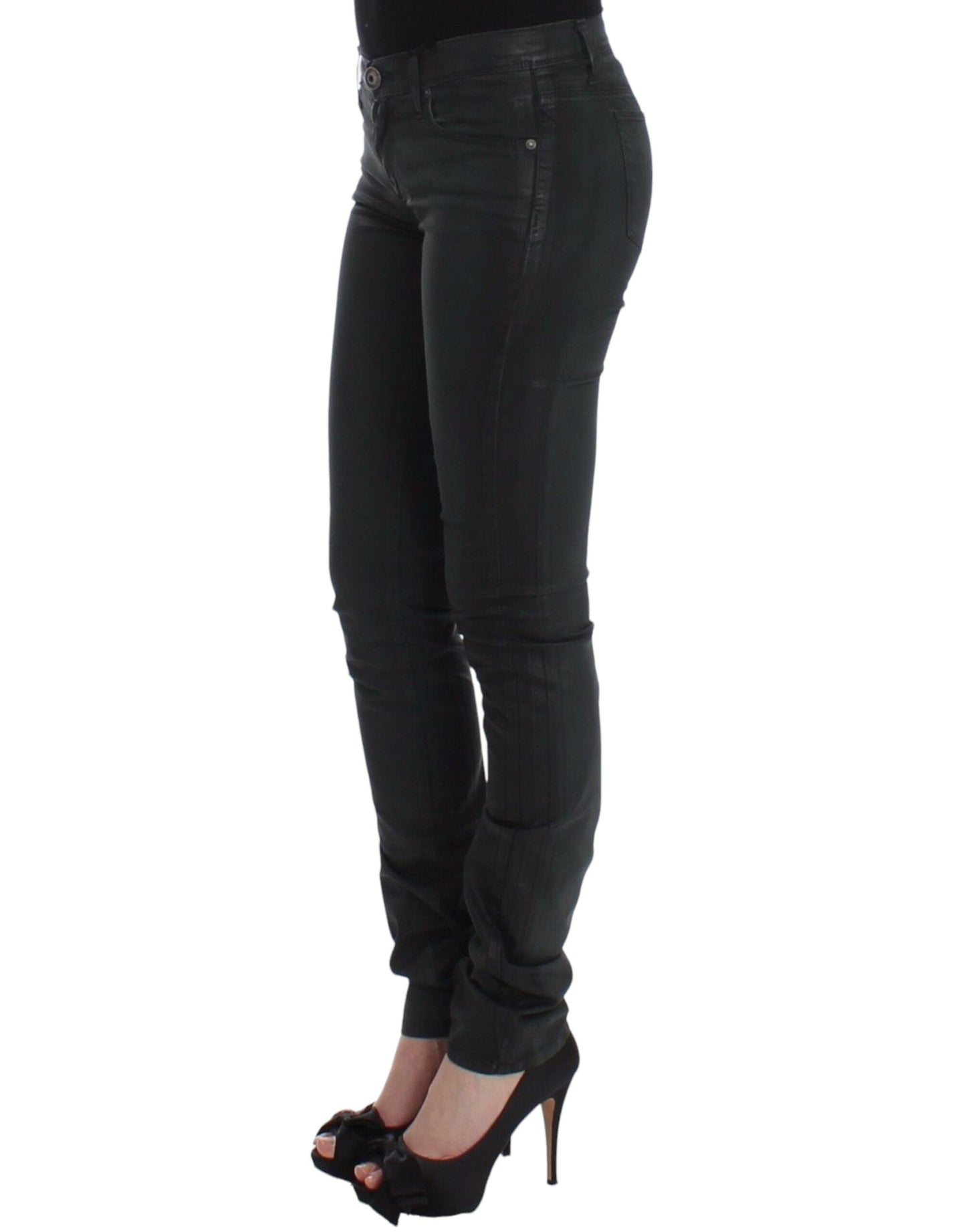 Italian-made dark green slim-fit jeans by Ermanno Scervino