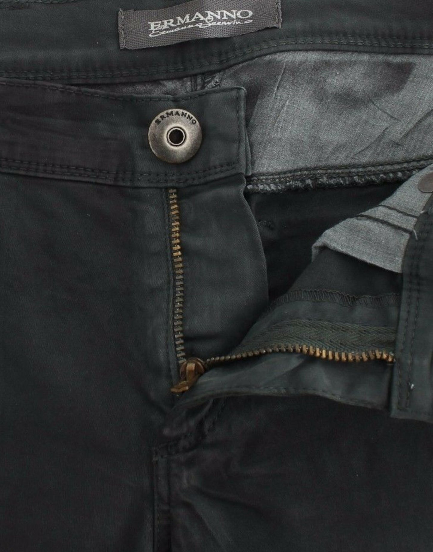 Ermanno Scervino dark green slim-fit jeans, perfect for a chic, upscale look