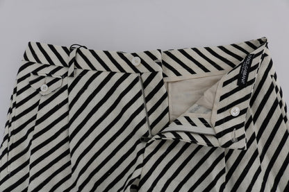 Classic black and white stripe design adds a touch of elegance to Dolce & Gabbana casual shorts