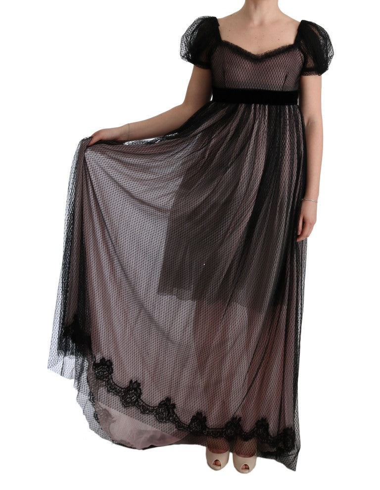 Elegant full-length shift dress made with 90% PA, 2% Silk, 8% Viscose material