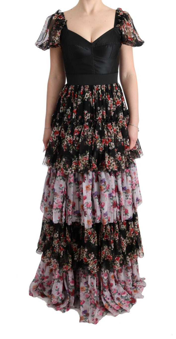 Exquisite Dolce & Gabbana shift dress with multicolor floral print