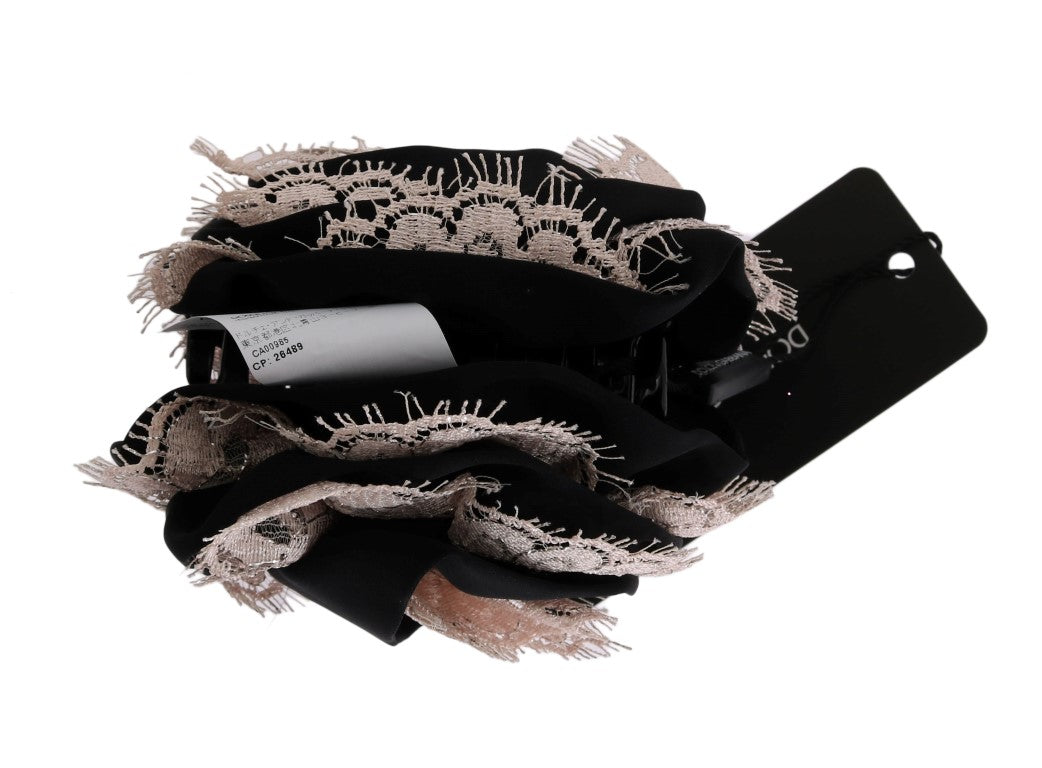 Exquisite Italian craftsmanship floral lace crystal hair claw accessory