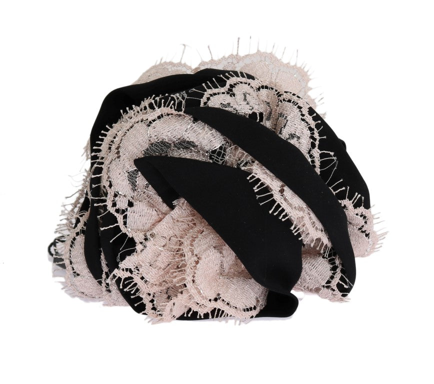 Luxurious hair accessory blending elegance and practicality in black and pink