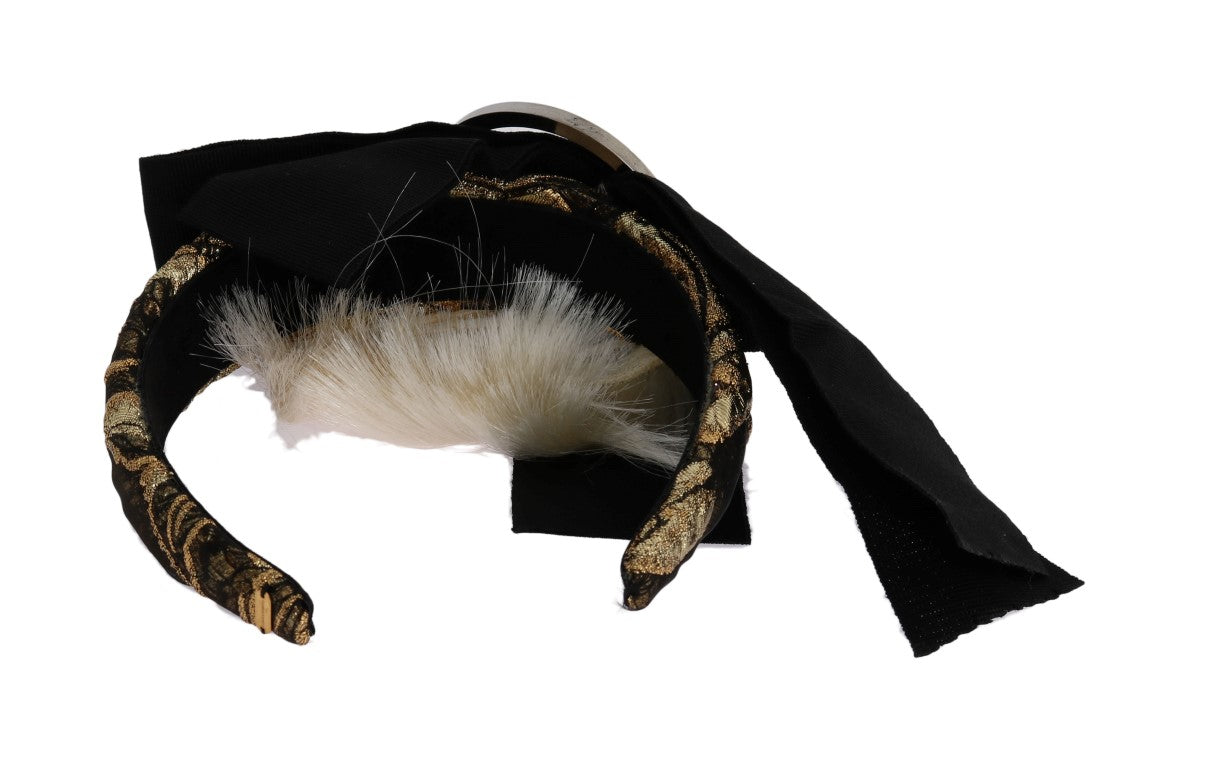 Dolce & Gabbana Crystal and Brocade Diadem Headband made in Italy