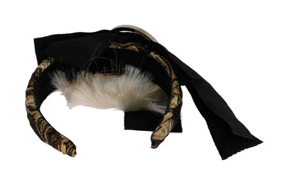Dolce & Gabbana Crystal and Brocade Diadem Headband made in Italy