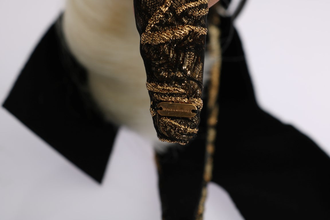 Dolce & Gabbana headband with clear crystals and white fringe