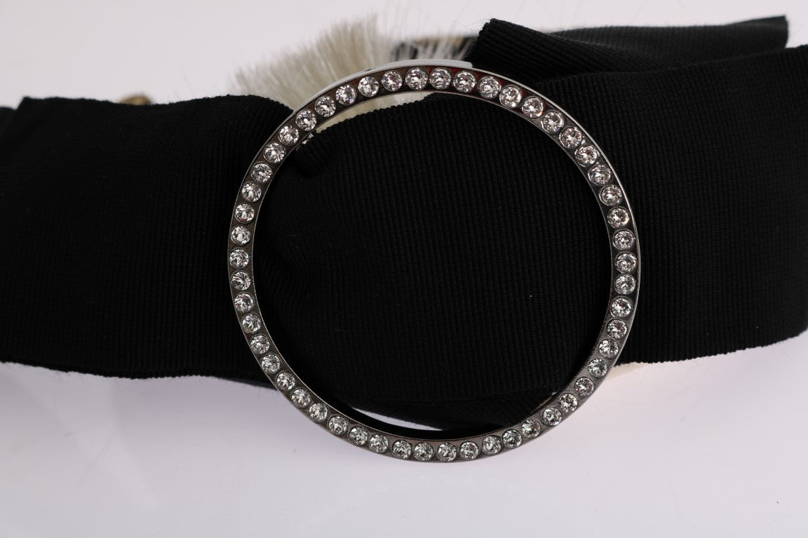 Elegant black and gold brown brocade headband by Dolce & Gabbana