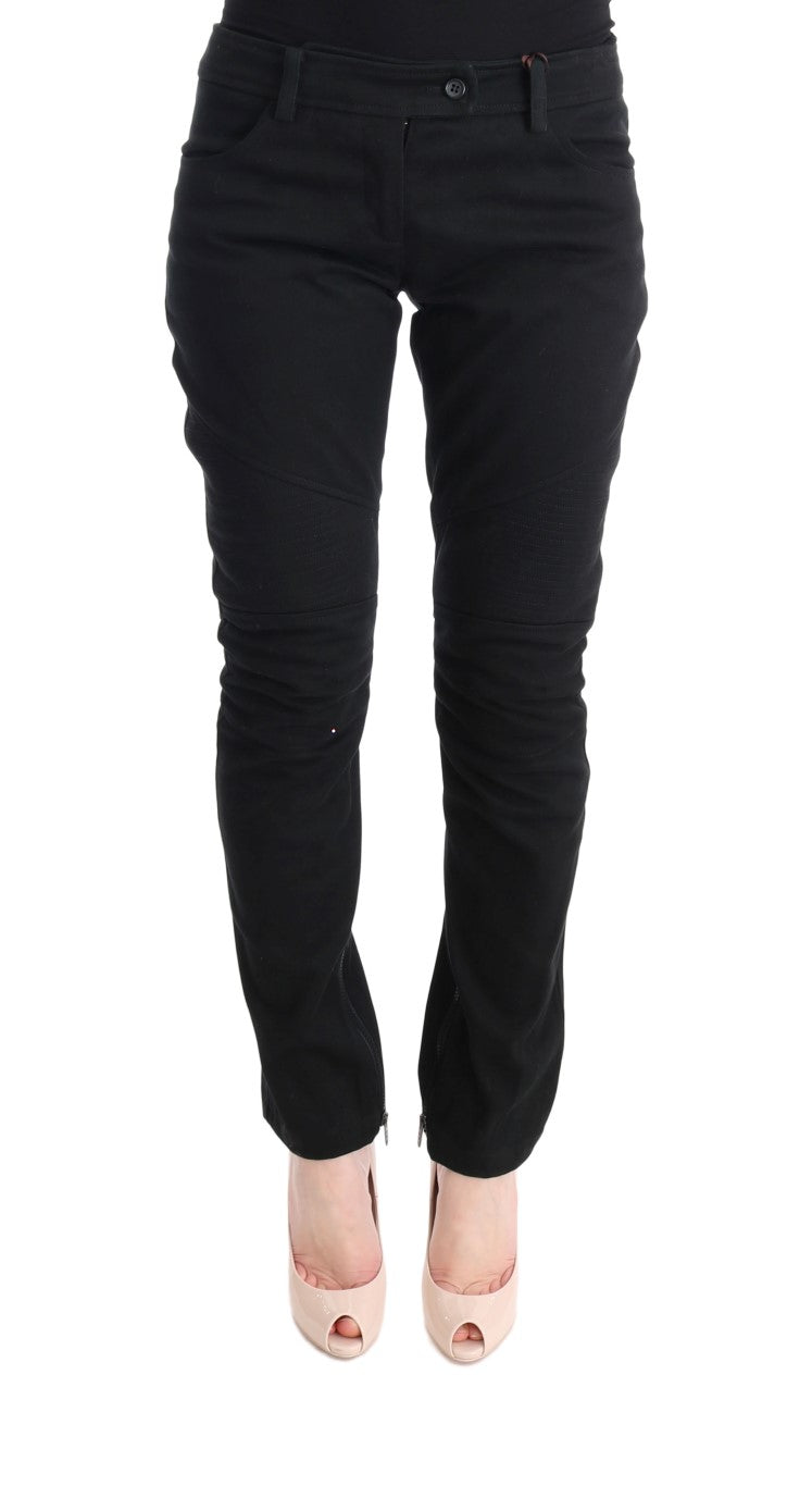 Ermanno Scervino Chic Black Slim Fit Trousers made in Italy 100% Cotton