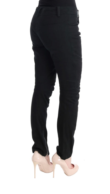 Ermanno Scervino slim fit trousers in classic black color
