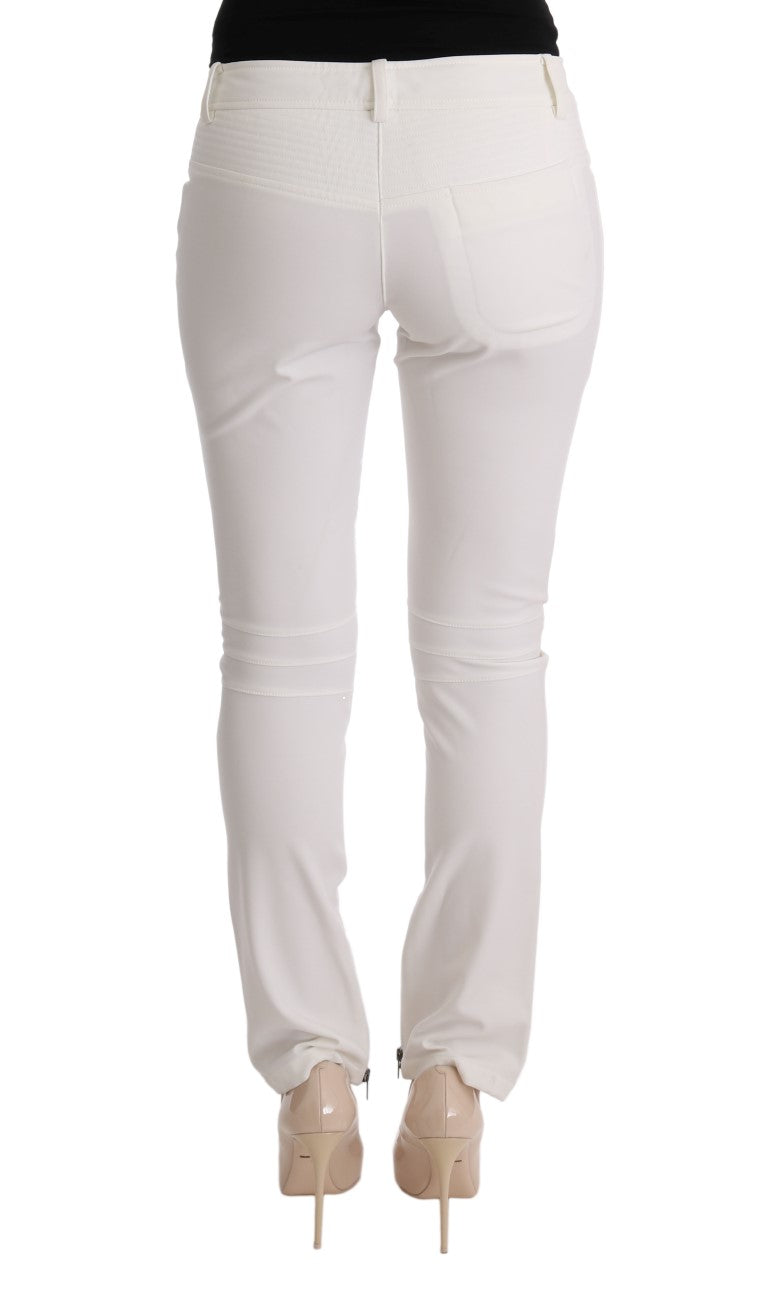 Ermanno Scervino Chic White Slim Fit Cotton Pants made from the finest 100% cotton