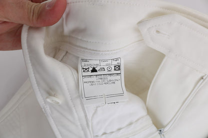 Ermanno Scervino Chic White Slim Fit Cotton Pants to elevate your wardrobe