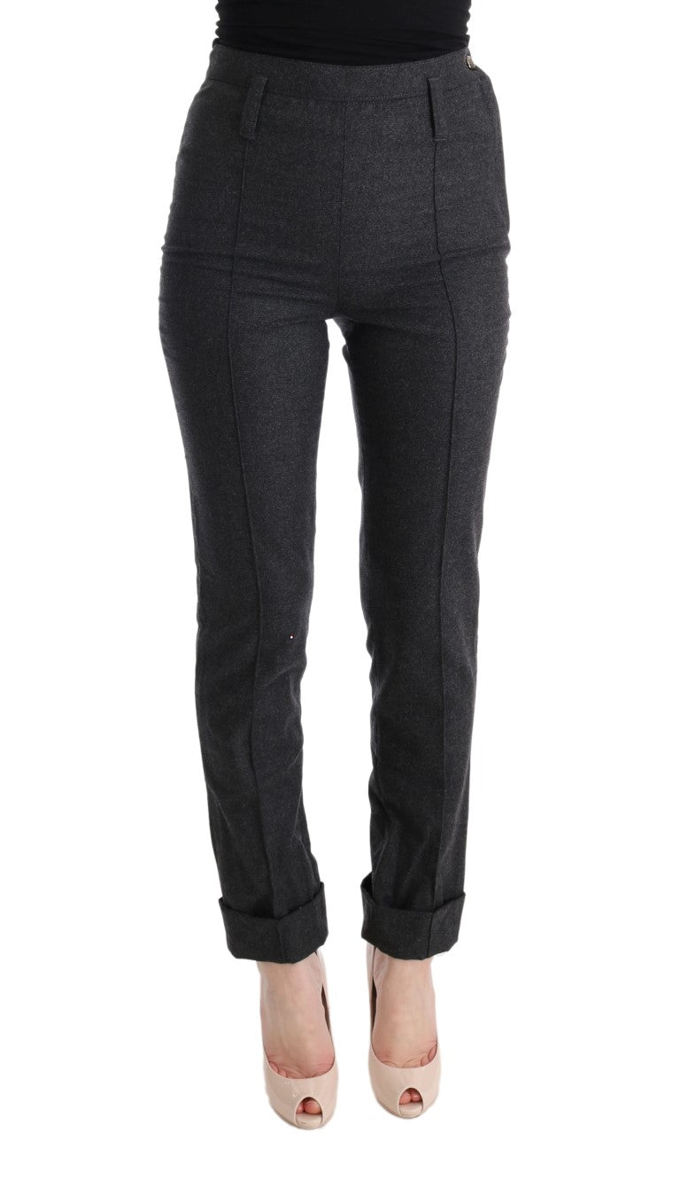 Chic gray skinny pants by Ermanno Scervino, made in Italy