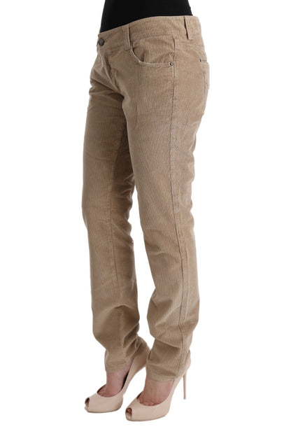 Elegant Ermanno Scervino Beige Regular Fit Luxe Trousers with meticulous Italian craftsmanship