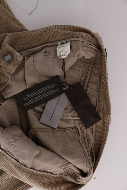 Italian-crafted Ermanno Scervino Beige Regular Fit Luxe Trousers for curated wardrobe