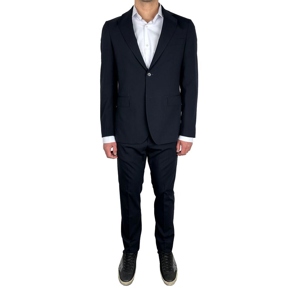 Aquascutum Navy Wool Mens Suit