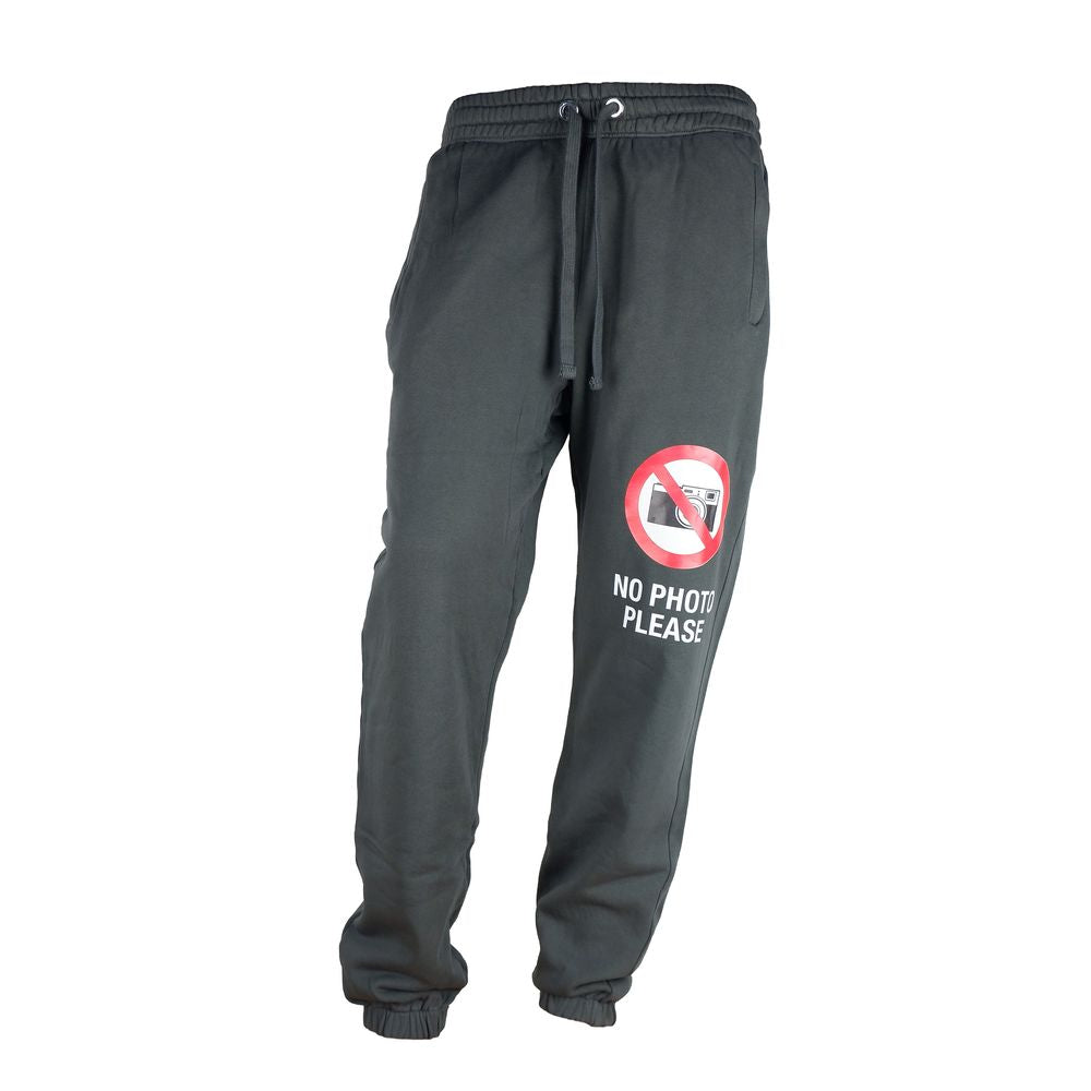 Diego Venturino Gray Cotton Men's Track Pant with drawstring waist and zip side pockets 