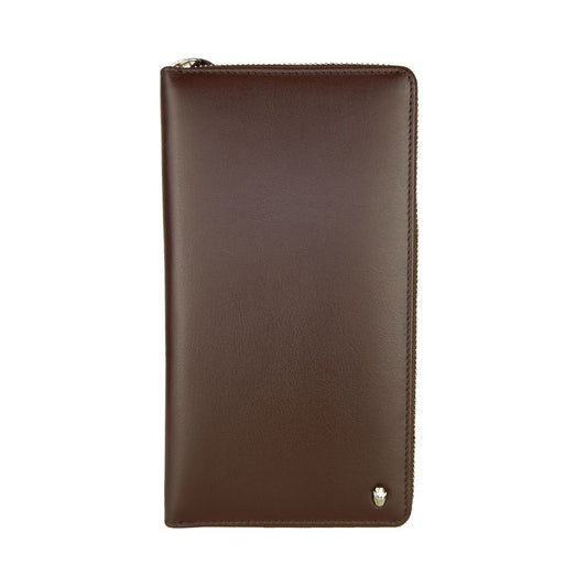 Exquisite brown leather wallet from Cavalli Class, perfect for holding cards and coins