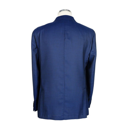 Italian-made Emilio Romanelli Men’s Summer Jacket in exquisite blue color, redefining seasonal outerwear with sartorial elegance