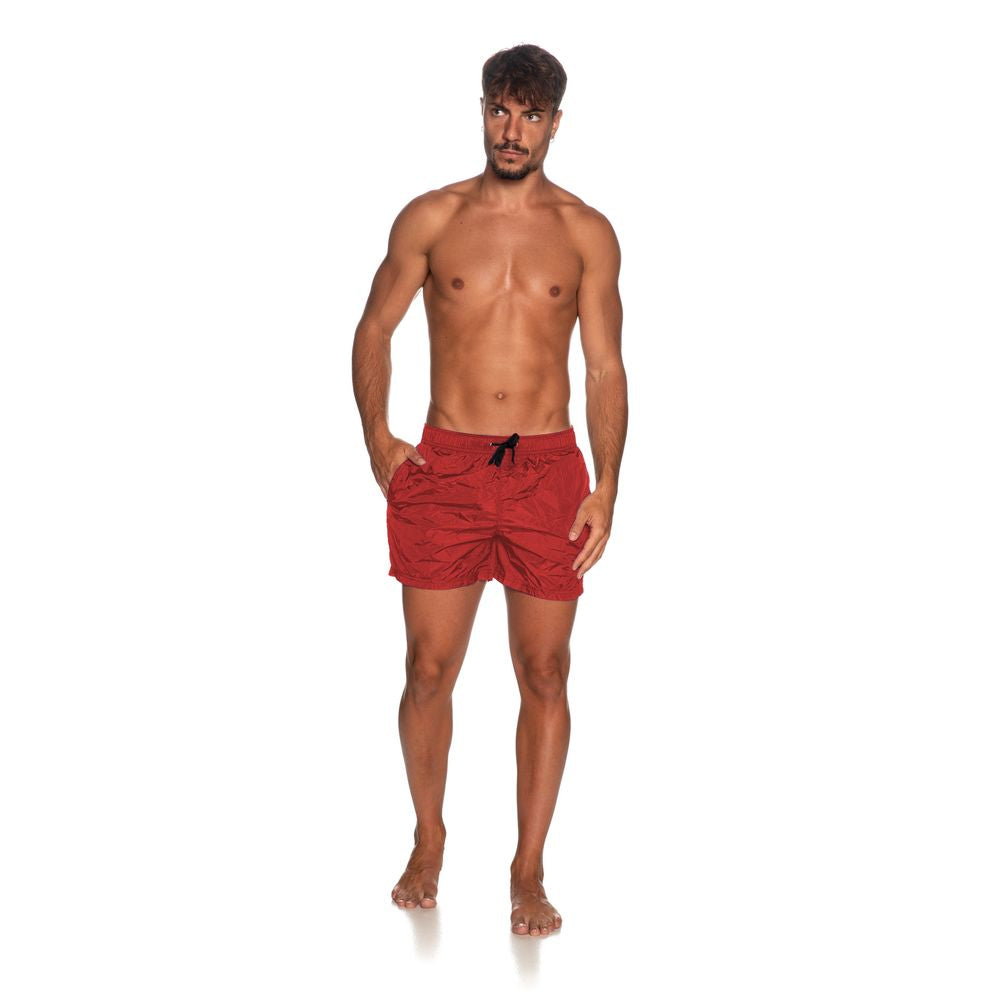 Refrigiwear Red Nylon Men's Swim Short for beach and pool wear