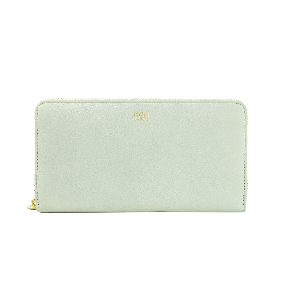 Elegant gray calfskin women wallet with zipped closure 