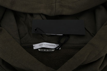 Italian-made, vibrant green cotton pullover embodying comfort and elegance