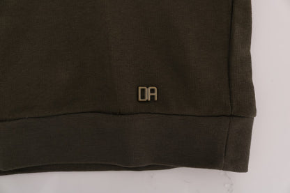 Sophisticated, Italian-made green hooded sweater crafted from premium 100% cotton